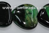 CTE1085 15.5 inches 30*30mm heart dyed green tiger eye beads