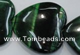 CTE1086 15.5 inches 40*40mm heart dyed green tiger eye beads