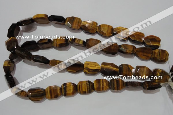 CTE1111 16*18mm - 17*23mm faceted freeform yellow tiger eye beads