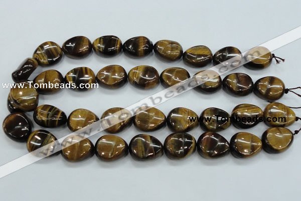 CTE114 15.5 inches 18*22mm nugget yellow tiger eye beads wholesale