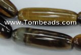 CTE115 15.5 inches 12*40mm cylinder yellow tiger eye beads wholesale