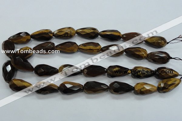 CTE117 15.5 inches 14*26mm faceted teardrop yellow tiger eye beads