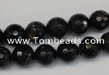 CTE1188 15.5 inches 10mm faceted round blue tiger eye beads