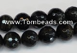 CTE1189 15.5 inches 12mm faceted round blue tiger eye beads