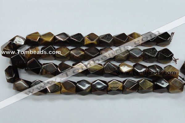 CTE119 15.5 inches 14*18mm faceted cuboid yellow tiger eye beads