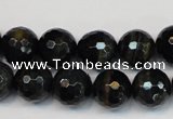 CTE1190 15.5 inches 14mm faceted round blue tiger eye beads