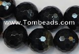 CTE1191 15.5 inches 16mm faceted round blue tiger eye beads