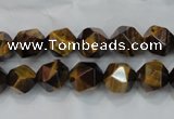 CTE1202 15 inches 10mm faceted nuggets yellow tiger eye beads