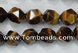 CTE1203 15 inches 12mm faceted nuggets yellow tiger eye beads