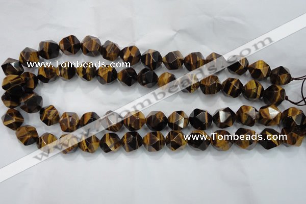 CTE1205 15 inches 16mm faceted nuggets yellow tiger eye beads