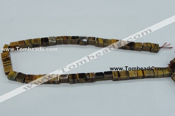 CTE121 15.5 inches 10*10mm cube yellow tiger eye beads wholesale