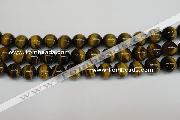 CTE1222 15.5 inches 14mm round AB+ grade yellow tiger eye beads