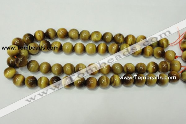 CTE131 15.5 inches 14mm round yellow tiger eye gemstone beads