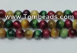 CTE132 15.5 inches 6mm round dyed tiger eye gemstone beads