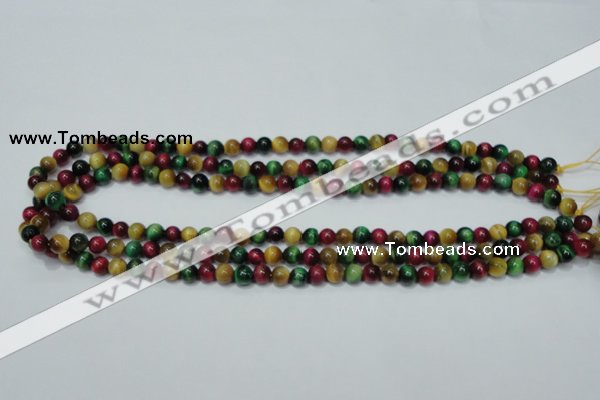 CTE132 15.5 inches 6mm round dyed tiger eye gemstone beads