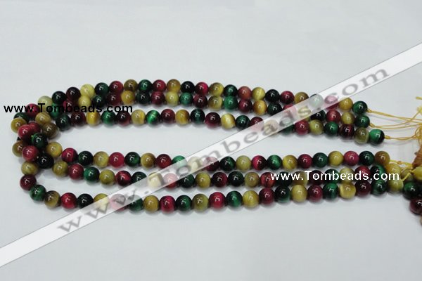 CTE133 15.5 inches 8mm round dyed tiger eye gemstone beads