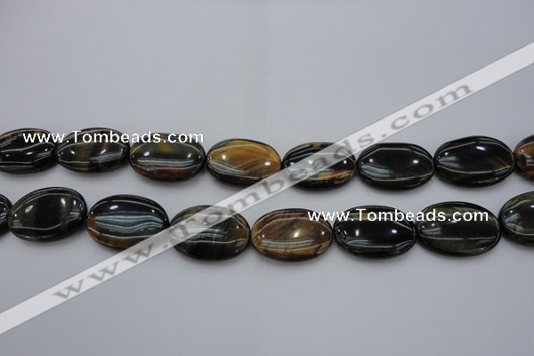 CTE1365 15.5 inches 18*25mm oval yellow & blue tiger eye beads