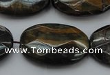 CTE1376 15.5 inches 30*40mm faceted oval yellow & blue tiger eye beads