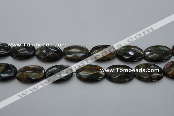 CTE1376 15.5 inches 30*40mm faceted oval yellow & blue tiger eye beads