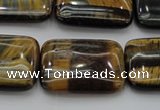 CTE1380 15.5 inches 15*20mm rectangle yellow & blue tiger eye beads