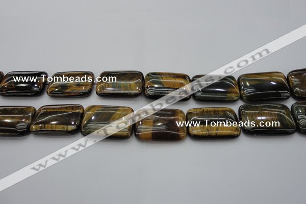 CTE1380 15.5 inches 15*20mm rectangle yellow & blue tiger eye beads