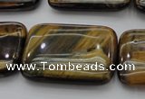 CTE1382 15.5 inches 22*30mm rectangle yellow & blue tiger eye beads