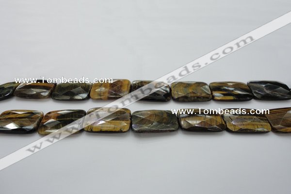 CTE1390 15.5 inches 22*30mm faceted rectangle yellow & blue tiger eye beads