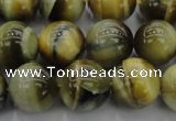 CTE1444 15.5 inches 12mm round golden & blue tiger eye beads