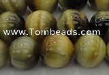 CTE1445 15.5 inches 14mm round golden & blue tiger eye beads