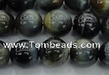 CTE1451 15.5 inches 6mm round golden & blue tiger eye beads