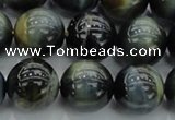 CTE1452 15.5 inches 8mm round golden & blue tiger eye beads