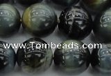 CTE1454 15.5 inches 12mm round golden & blue tiger eye beads