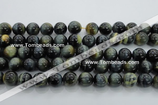 CTE1455 15.5 inches 14mm round golden & blue tiger eye beads