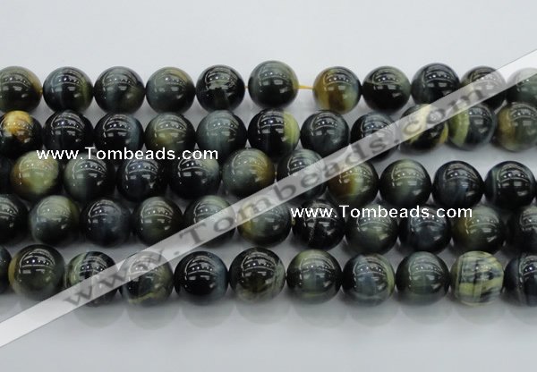 CTE1457 15.5 inches 18mm round golden & blue tiger eye beads