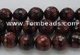 CTE1460 15.5 inches 4mm faceted round red tiger eye beads