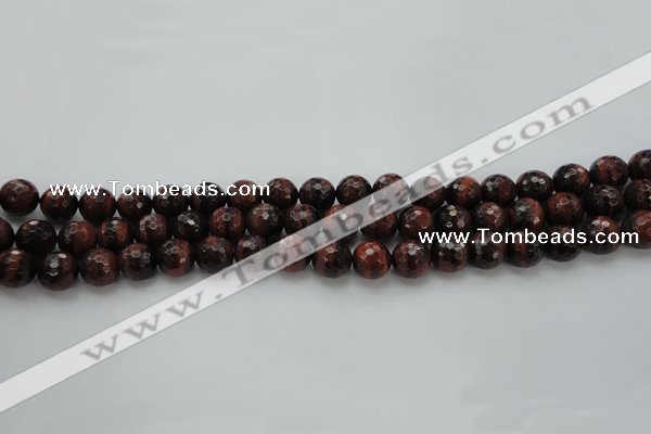 CTE1460 15.5 inches 4mm faceted round red tiger eye beads