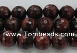 CTE1461 15.5 inches 6mm faceted round red tiger eye beads