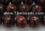 CTE1464 15.5 inches 12mm faceted round red tiger eye beads