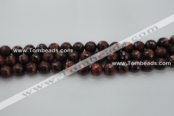 CTE1464 15.5 inches 12mm faceted round red tiger eye beads