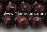 CTE1465 15.5 inches 14mm faceted round red tiger eye beads