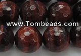 CTE1467 15.5 inches 18mm faceted round red tiger eye beads