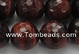 CTE1468 15.5 inches 20mm faceted round red tiger eye beads