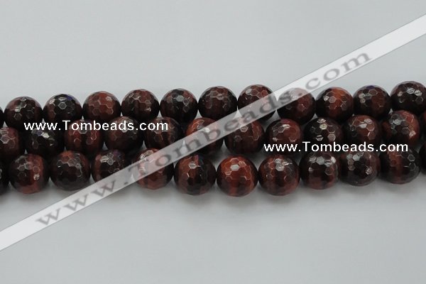 CTE1468 15.5 inches 20mm faceted round red tiger eye beads