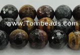 CTE1473 15.5 inches 10mm faceted round mixed tiger eye beads