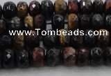 CTE1481 15.5 inches 5*8mm faceted rondelle mixed tiger eye beads