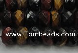 CTE1483 15.5 inches 7*12mm faceted rondelle mixed tiger eye beads