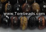 CTE1484 15.5 inches 8*14mm faceted rondelle mixed tiger eye beads