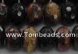 CTE1485 15.5 inches 10*16mm faceted rondelle mixed tiger eye beads