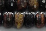 CTE1486 15.5 inches 12*18mm faceted rondelle mixed tiger eye beads