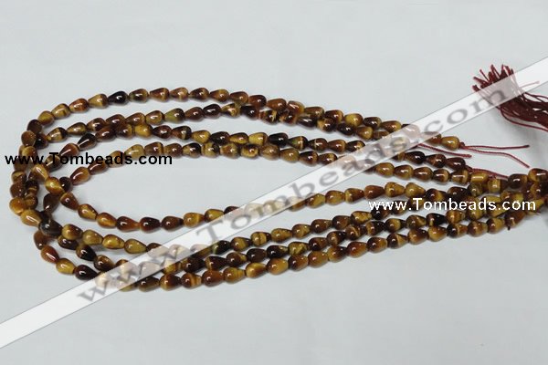 CTE150 15.5 inches 5*8mm teardrop yellow tiger eye gemstone beads